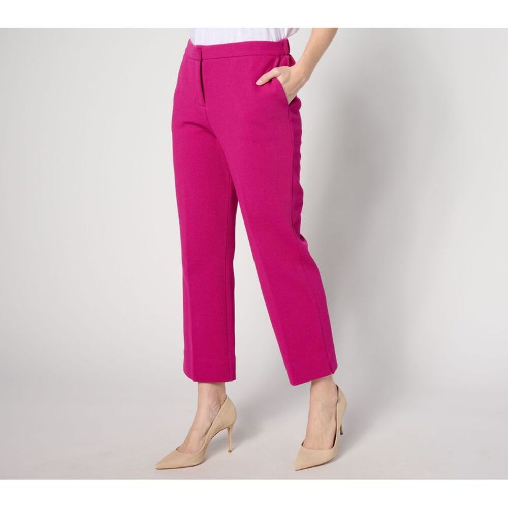 Joan Rivers Classics Collection Women's Petite Pants PM Carpet Pique Blue